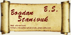 Bogdan Stanivuk vizit kartica